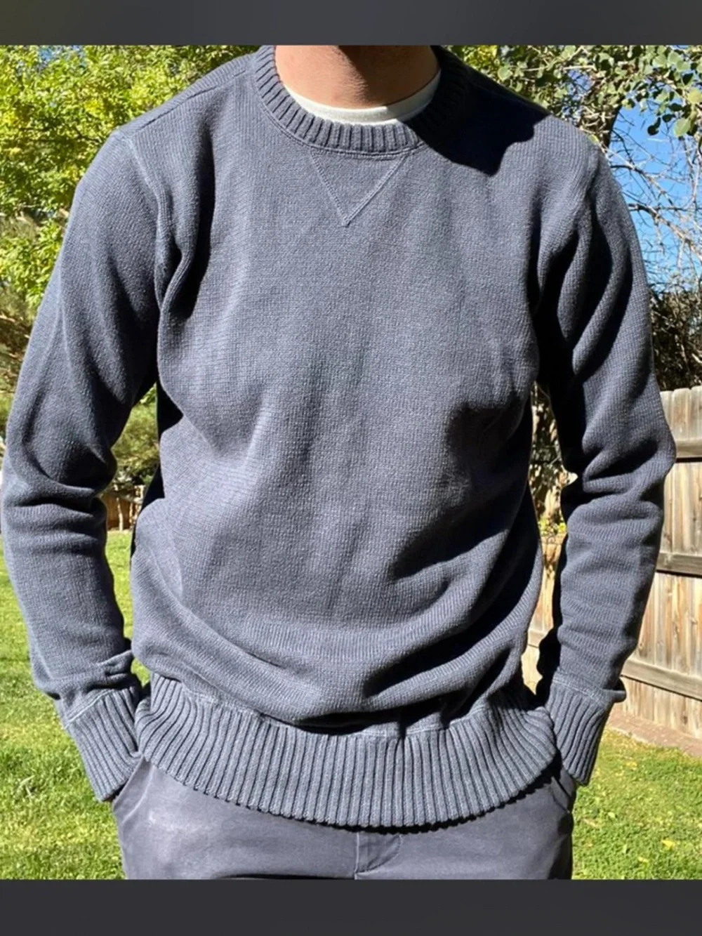 Eddie Bauer Men's Dark Gray Crewneck Sweater - Picture 2 of 7